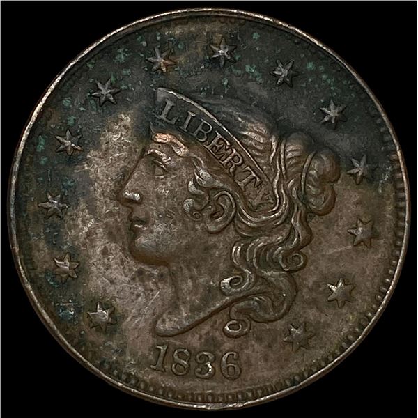 1836 Coronet Head Large Cent NEARLY  UNCIRCULATED