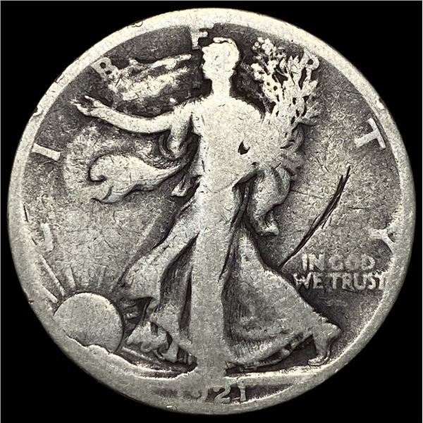 1921-S Silver Walking Liberty Half Dollar  LIGHTLY CIRCULATED