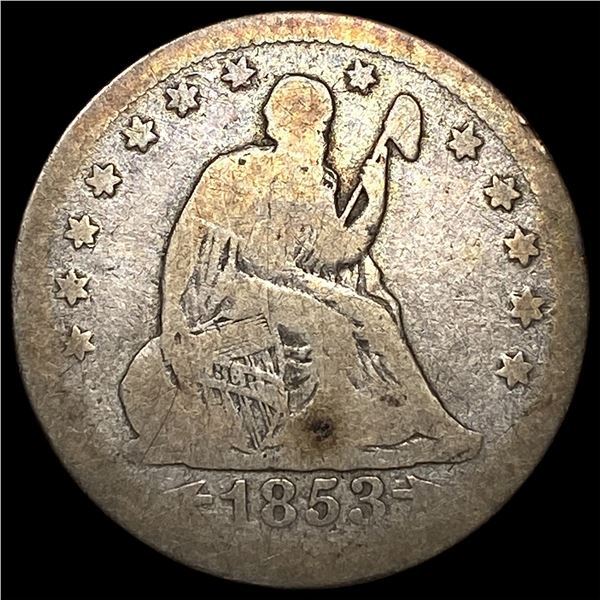1853-O Silver Seated Liberty Quarter NEARLY  UNCIRCULATED