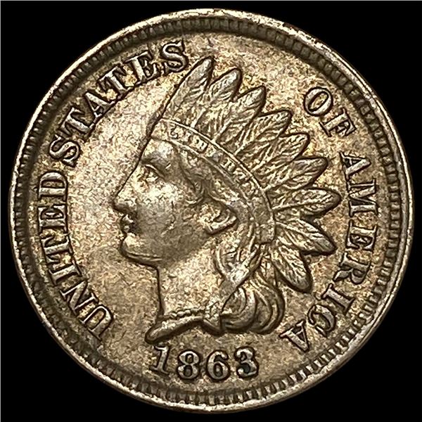 1863 Copper-Nickel Indian Head Cent CHOICE AU