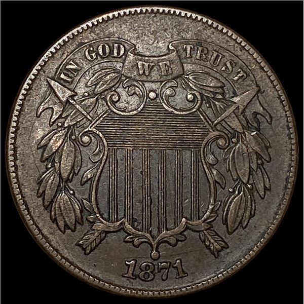 1871 Copper 2 Cents CHOICE AU