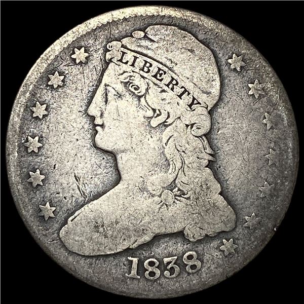 1838 Silver Half Dollar (Capped Bust) LIGHTLY  CIRCULATED