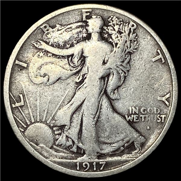 1917-D Silver Walking Liberty Half Dollar  LIGHTLY CIRCULATED