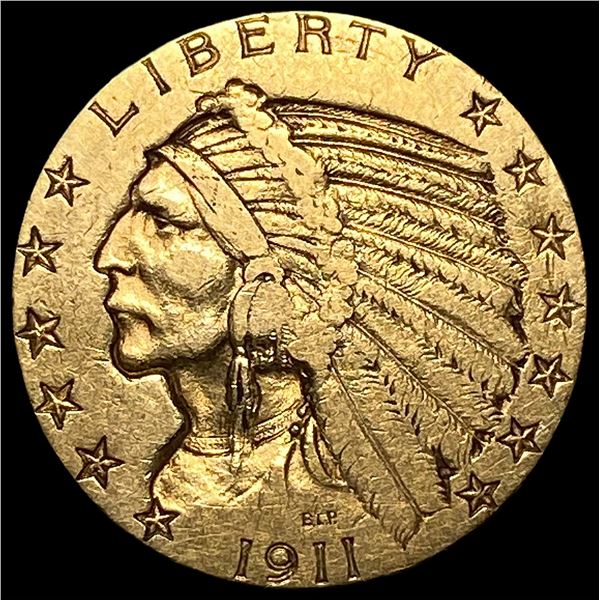 1911 Indian Head $5 Gold Half Eagle CLOSELY  UNCIRCULATED