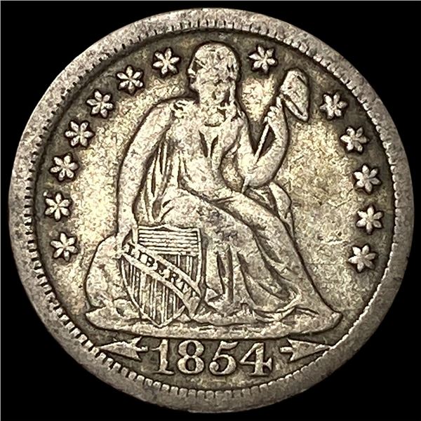 1854 Seated Liberty Dime (Arrows) LIGHTLY  CIRCULATED