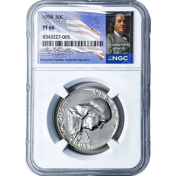 1958 Franklin Half Dollar NGC PF66