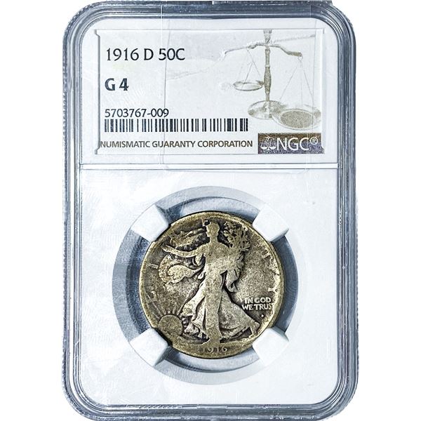 1916-D Walking Liberty Half Dollar NGC G4