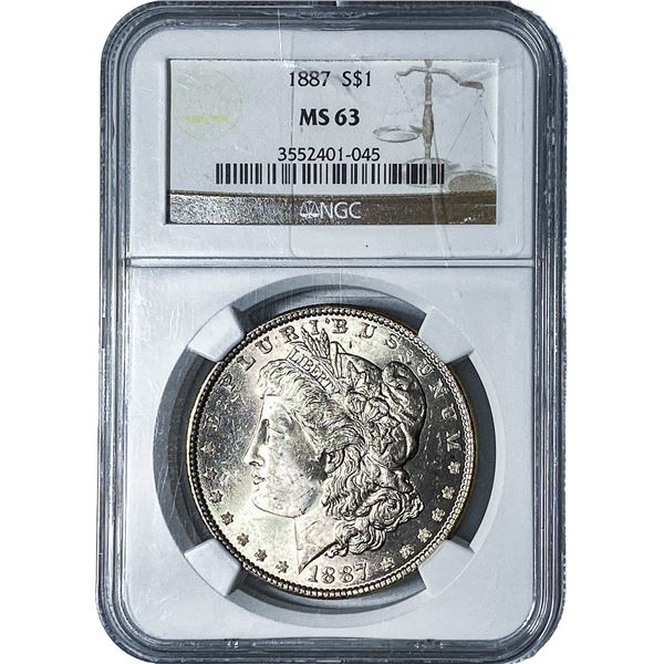 1887 Morgan Silver Dollar NGC MS63