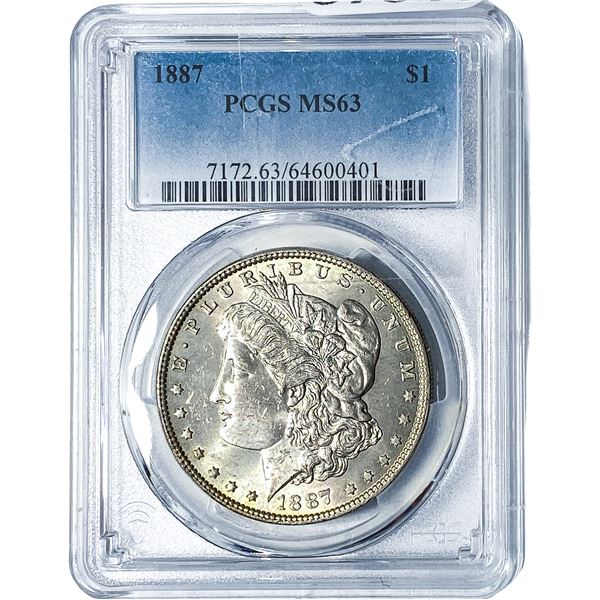1887 Morgan Silver Dollar PCGS MS63