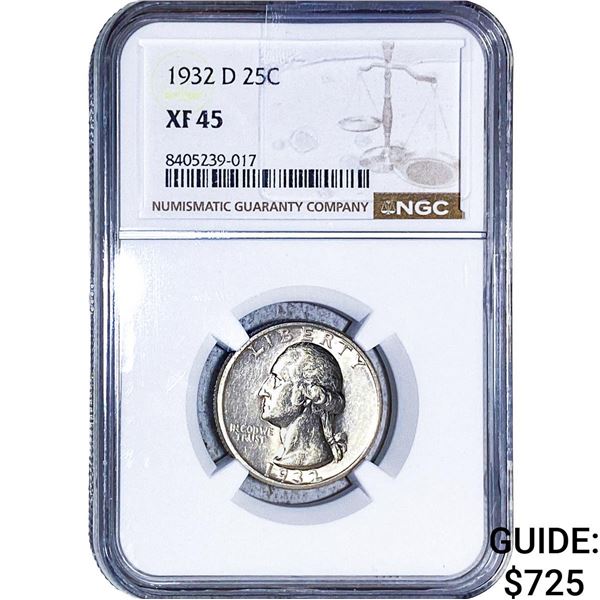 1932-D Washington Silver Quarter NGC XF45
