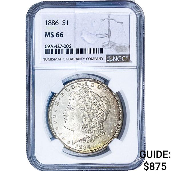 1886 Morgan Silver Dollar NGC MS66