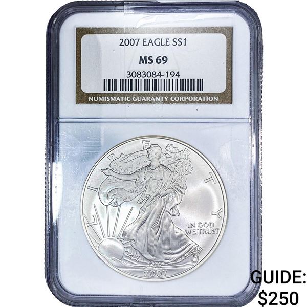 2007 Silver Eagle NGC MS69