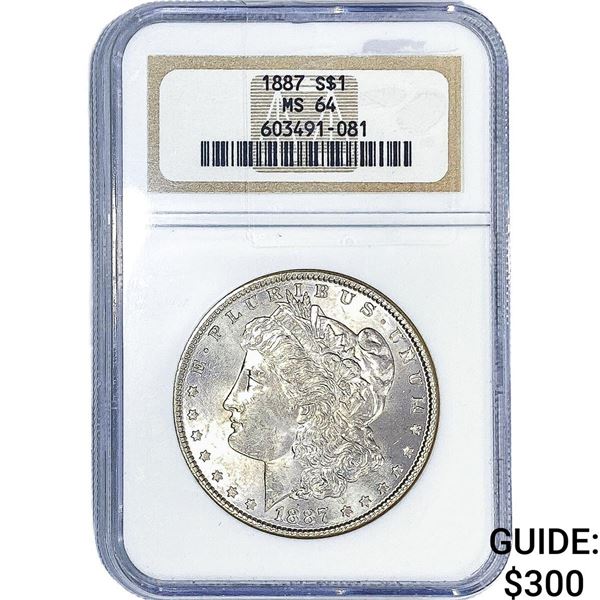 1887 Morgan Silver Dollar NGC MS64