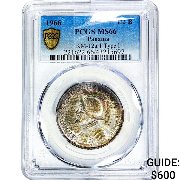 1966 1/2 B Panama PCGS MS66 Type 1