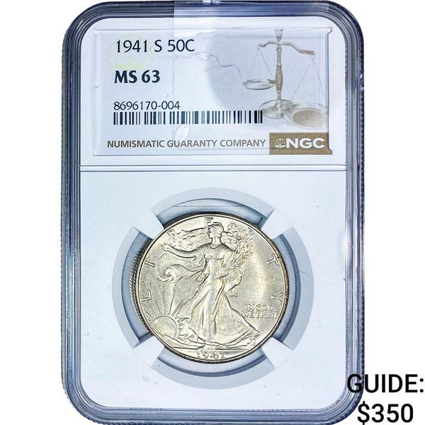 1941-S Walking Liberty Half Dollar NGC MS63