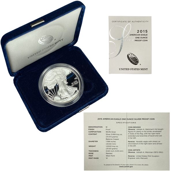 2015 American Eagle 1 oz Silver Proof Coin