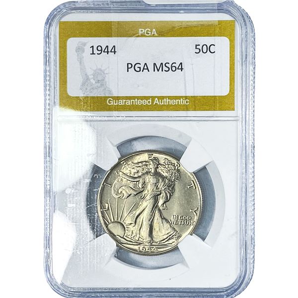 1944 Walking Liberty Half Dollar PGA MS64