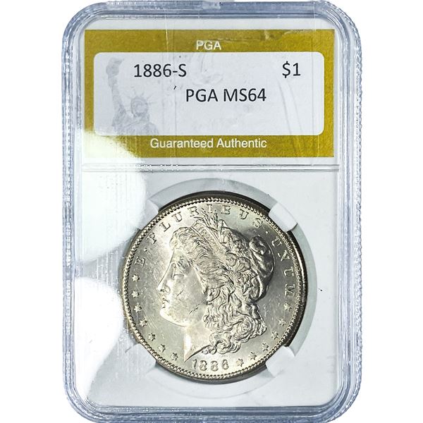 1886-S Morgan Silver Dollar PGA MS64