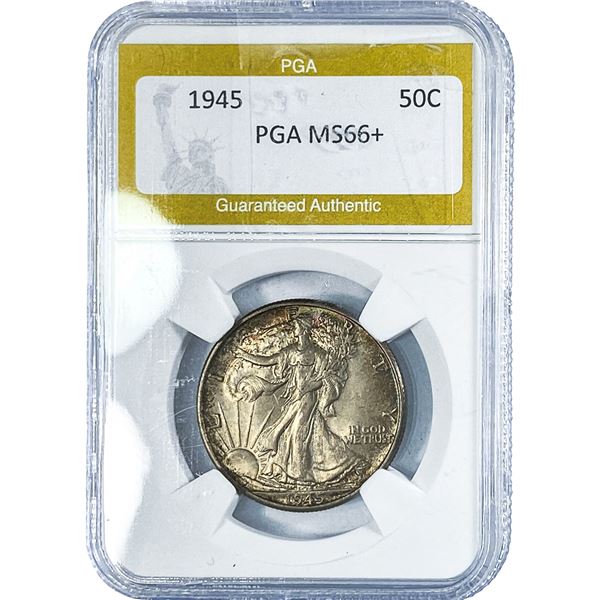 1945 Walking Liberty Half Dollar PGA MS66+