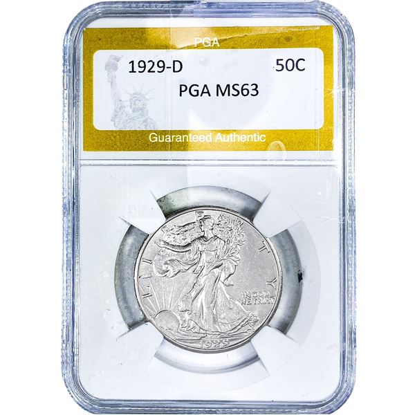 1929-D Walking Liberty Half Dollar PGA MS63