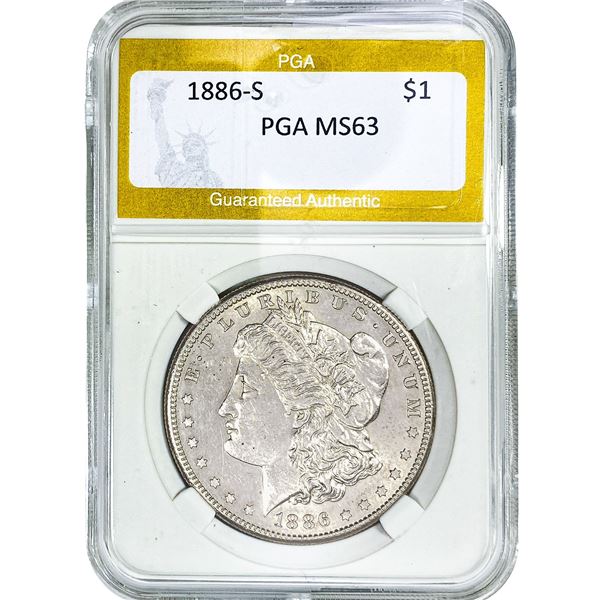1886-S Morgan Silver Dollar PGA MS63
