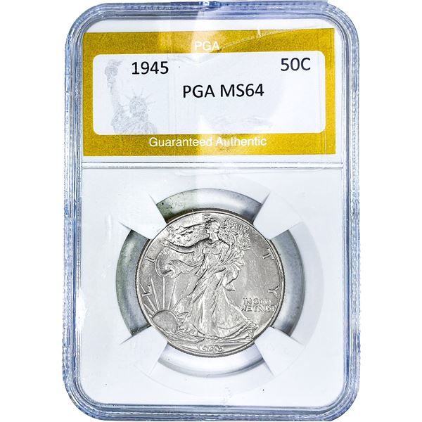 1945 Walking Liberty Half Dollar PGA MS64