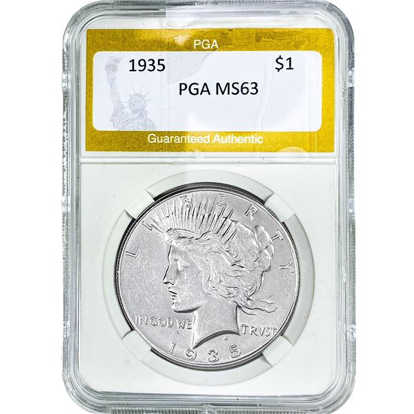 1935 Silver Peace Dollar PGA MS63