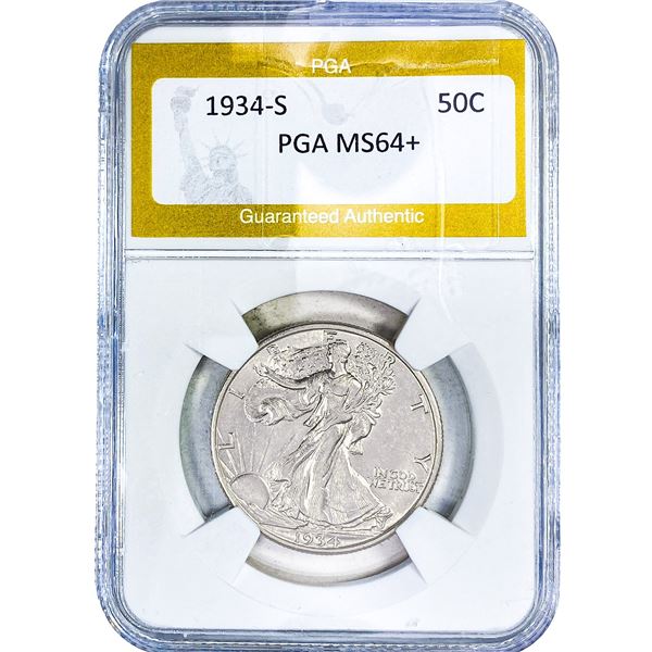 1934-S Walking Liberty Half Dollar PGA MS64+