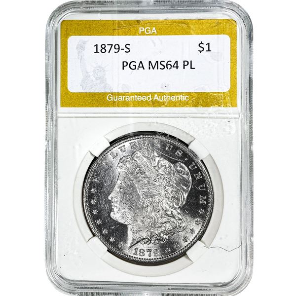 1879-S Morgan Silver Dollar PGA MS64 PL