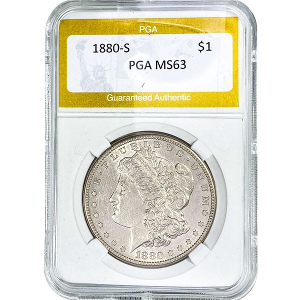1880-S Morgan Silver Dollar PGA MS63