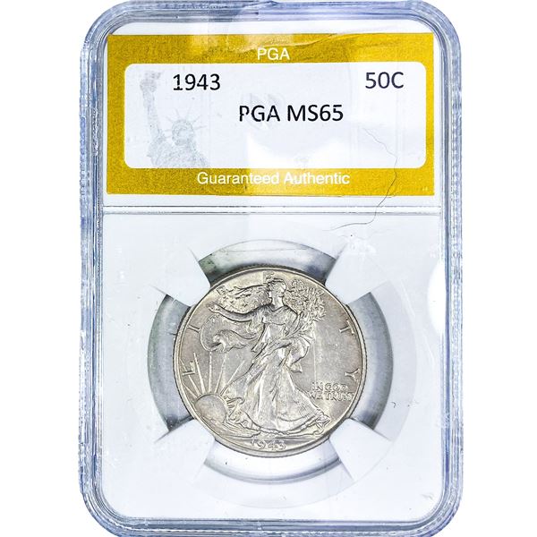 1943 Walking Liberty Half Dollar PGA MS65