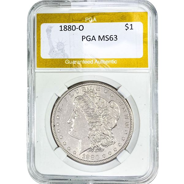 1880-O Morgan Silver Dollar PGA MS63