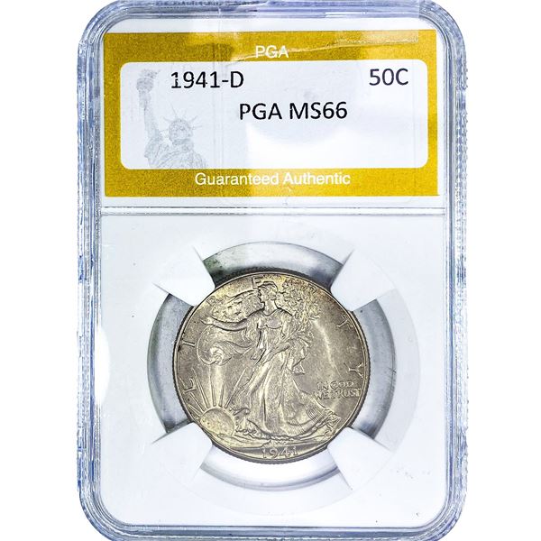 1941-D Walking Liberty Half Dollar PGA MS66