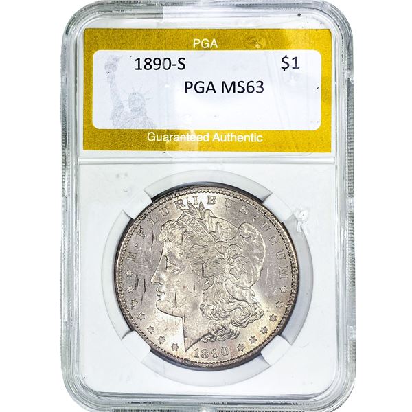 1890-S Morgan Silver Dollar PGA MS63