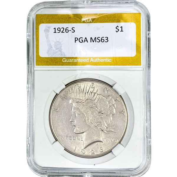 1926-S Silver Peace Dollar PGA MS63