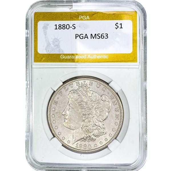 1880-S Morgan Silver Dollar PGA MS63