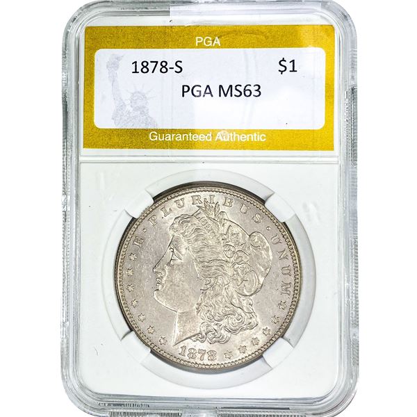 1878-S Morgan Silver Dollar PGA MS63