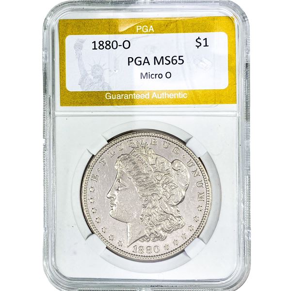 1880-O Morgan Silver Dollar PGA MS65 Micro O