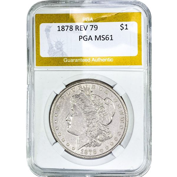 1878 Rev 79 Morgan Silver Dollar PGA MS61