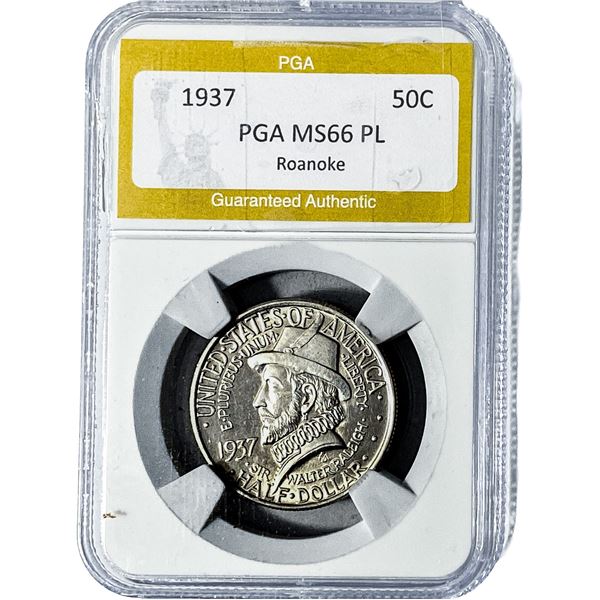 1937 Roanoke Half Dollar PGA MS66 PL