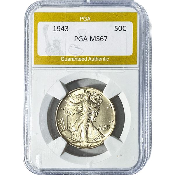 1943 Walking Liberty Half Dollar PGA MS67
