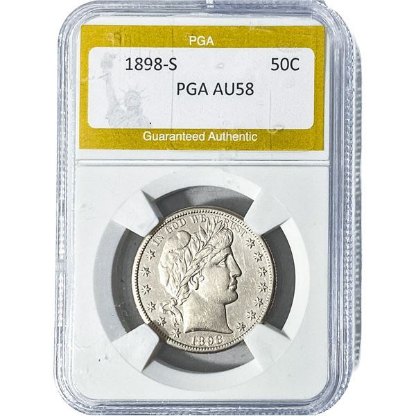 1898-S Barber Half Dollar PGA AU58