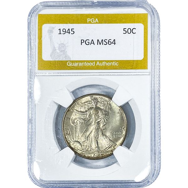 1945 Walking Liberty Half Dollar PGA MS64