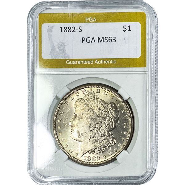 1882-S Morgan Silver Dollar PGA MS63