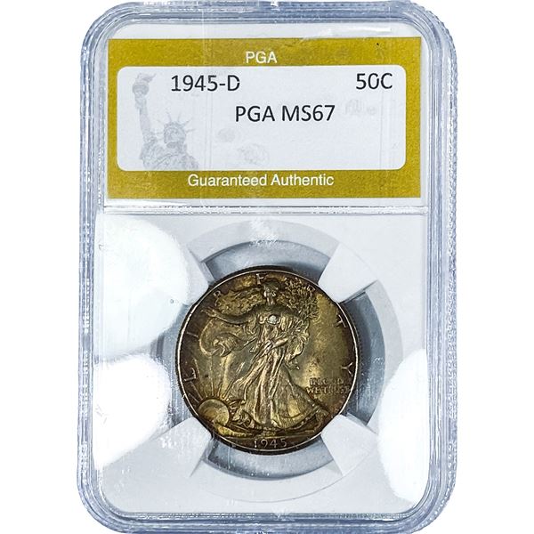 1945-D Walking Liberty Half Dollar PGA MS67