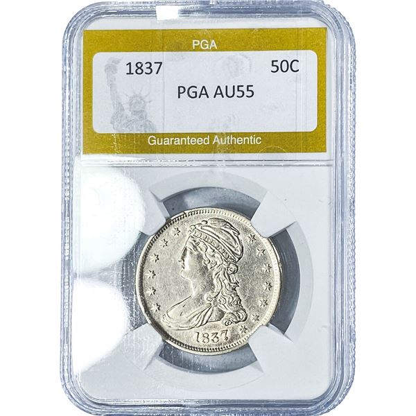 1837 Capped Bust Half Dollar PGA AU55
