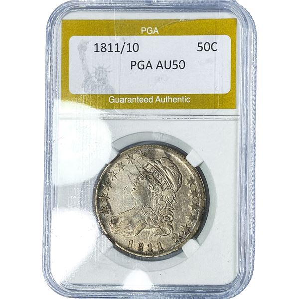 1811/10 Capped Bust Half Dollar PGA AU50
