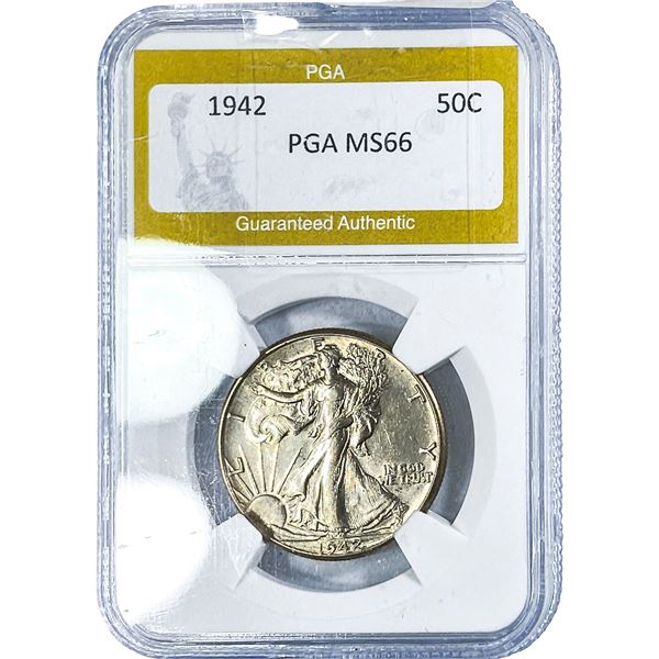 1942 Walking Liberty Half Dollar PGA MS66