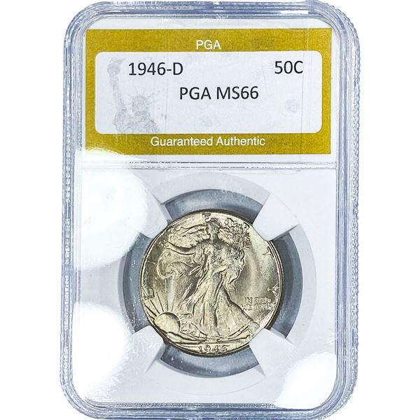 1946-D Walking Liberty Half Dollar PGA MS66