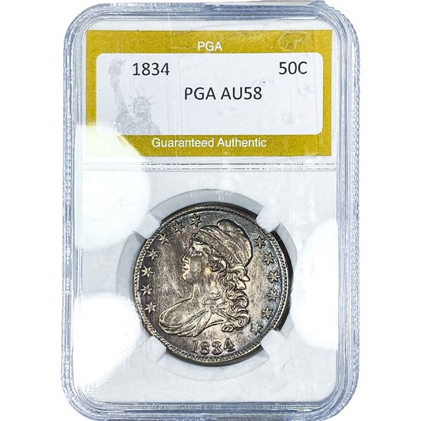 1834 Capped Bust Half Dollar PGA AU58
